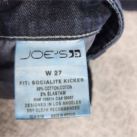 Joe's Jeans Dark Wash Socialite Kicker Geneveve Wash Jeans Size 27 - Picture 4 of 6
